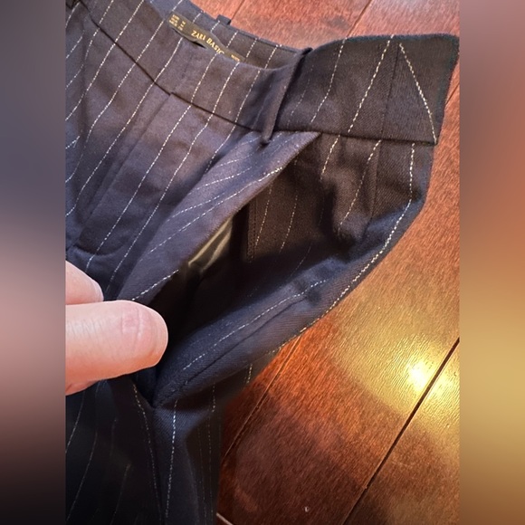 Zara navy pinstripe pants size M - Picture 8 of 8